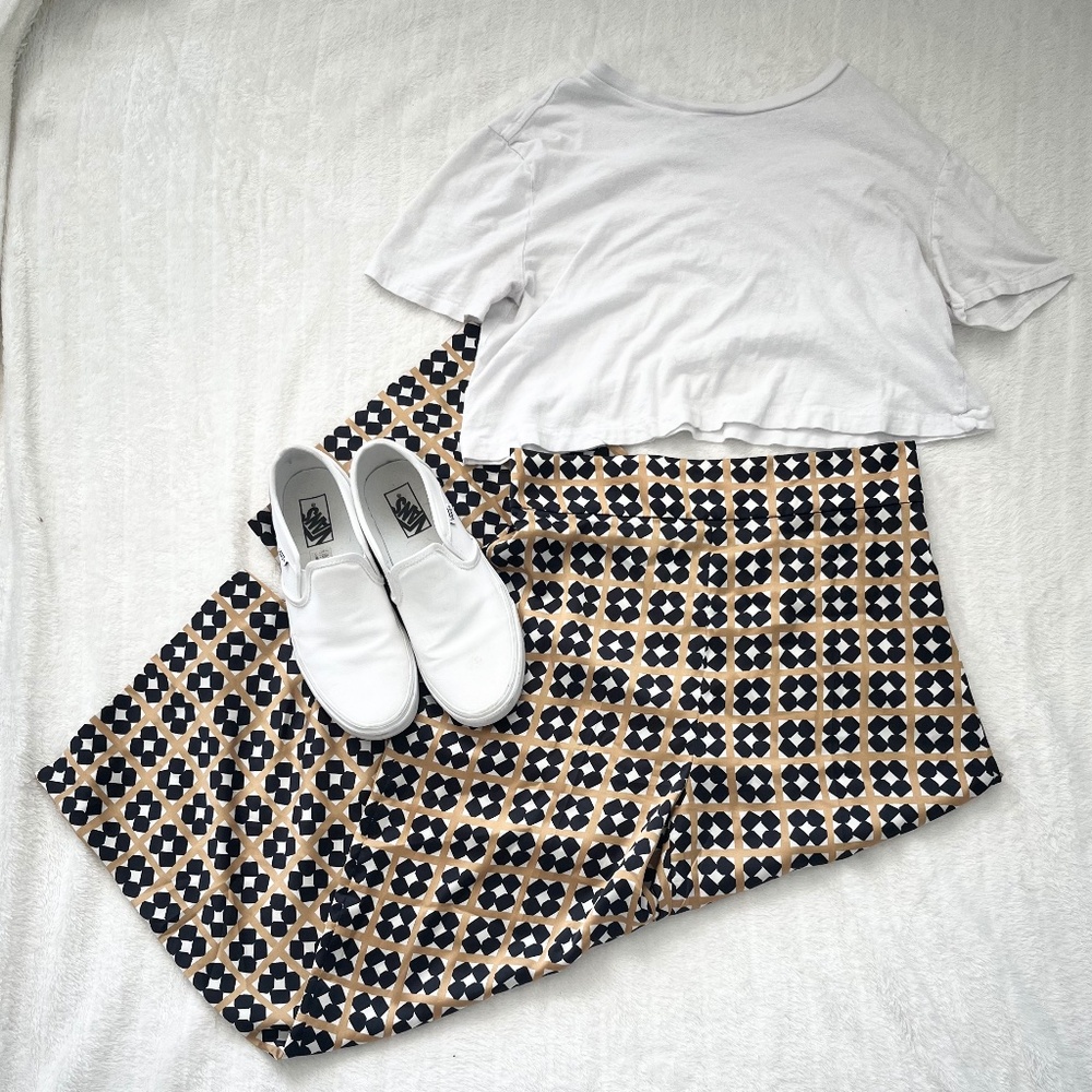Zara Patterned Satin Pants - Picture 1 of 9